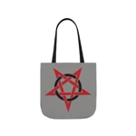 Red And Black Inverted Pentagram Shoulder Tote Bag