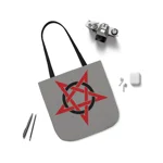 Red And Black Inverted Pentagram Shoulder Tote Bag