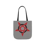 Red And Black Inverted Pentagram Shoulder Tote Bag