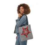 Red And Black Inverted Pentagram Shoulder Tote Bag