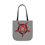 Red And Black Inverted Pentagram Shoulder Tote Bag