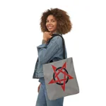 Red And Black Inverted Pentagram Shoulder Tote Bag