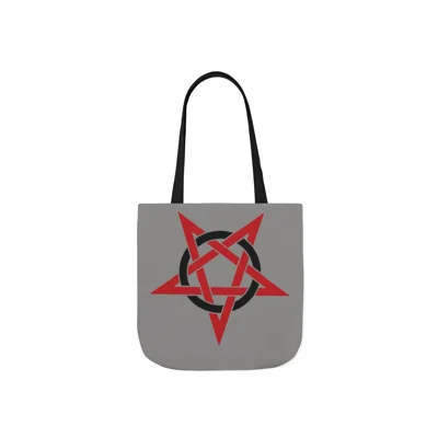 Red And Black Inverted Pentagram Shoulder Tote Bag