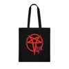 Red Evil Inverted Pentagram Cotton Shopping Tote Bag