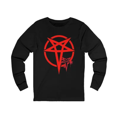 Red Evil Inverted Pentagram Long Sleeve T-Shirt