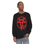 Red Evil Inverted Pentagram Long Sleeve T-Shirt