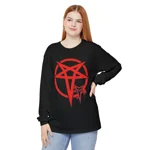 Red Evil Inverted Pentagram Long Sleeve T-Shirt
