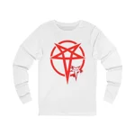 Red Evil Inverted Pentagram Long Sleeve T-Shirt
