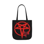 Red Evil Inverted Pentagram Shoulder Tote Bag