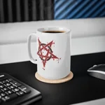Red Inverted Spotted Pentagram Coffee Mug