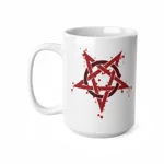 Red Inverted Spotted Pentagram Coffee Mug