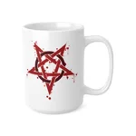 Red Inverted Spotted Pentagram Coffee Mug