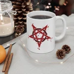 Red Inverted Spotted Pentagram Coffee Mug