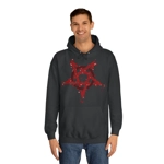 Red Inverted Spotted Pentagram Hoodie