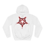 Red Inverted Spotted Pentagram Hoodie