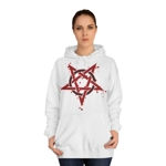 Red Inverted Spotted Pentagram Hoodie