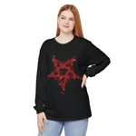 Red Inverted Spotted Pentagram Long Sleeve T-Shirt