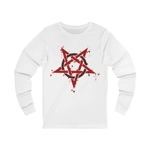 Red Inverted Spotted Pentagram Long Sleeve T-Shirt