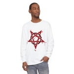 Red Inverted Spotted Pentagram Long Sleeve T-Shirt