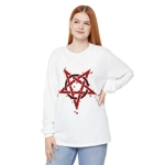 Red Inverted Spotted Pentagram Long Sleeve T-Shirt