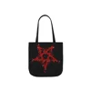 Red Inverted Spotted Pentagram Shoulder Tote Bag