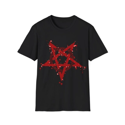 Red Inverted Spotted Pentagram T-Shirt