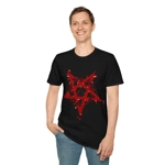 Red Inverted Spotted Pentagram T-Shirt
