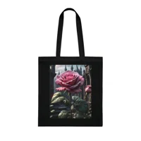 Rose Pink Flower Gothic Fantasy Cotton Shopping Tote Bag