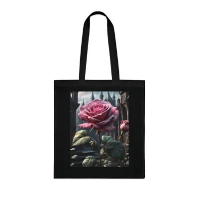Rose Pink Flower Gothic Fantasy Cotton Shopping Tote Bag