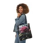 Rose Pink Flower Gothic Fantasy Shoulder Tote Bag