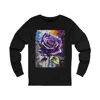 Rose Purple Blue Graffiti Flower Long Sleeve T-Shirt