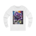 Rose Purple Blue Graffiti Flower Long Sleeve T-Shirt