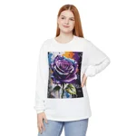 Rose Purple Blue Graffiti Flower Long Sleeve T-Shirt