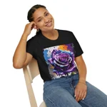 Rose Purple Blue Graffiti Flower T-Shirt