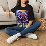 Rose Purple Blue Graffiti Flower T-Shirt