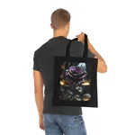 Rose Purple Flower Dark Gothic Cotton Shopping Tote Bag