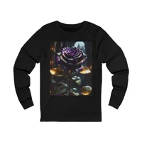 Rose Purple Flower Dark Gothic long Sleeve T-Shirt