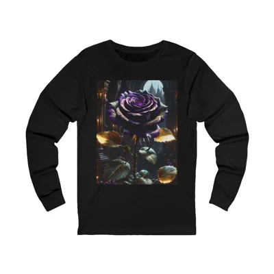 Rose Purple Flower Dark Gothic long Sleeve T-Shirt