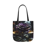 Rose Purple Flower Dark Gothic Shoulder Tote Bag