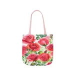 Roses Pink Large Dark Flowers Watercolour Pattern Shoulder Tote Bag
