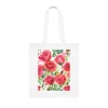 Roses Pink Large Dark Flowers Watercolour Pattern Cotton Shopping Tote Bag