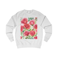 Roses Pink Large Dark Flowers Watercolour Pattern Sweatshirt