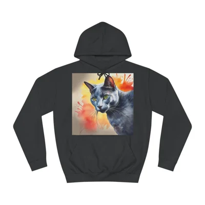 Russian Blue Cat Cute Watercolour Hoodie