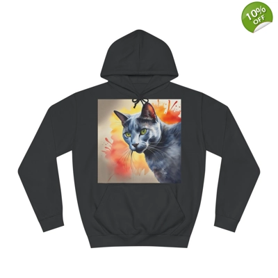 Russian Blue Cat Cute Watercolour Hoodie