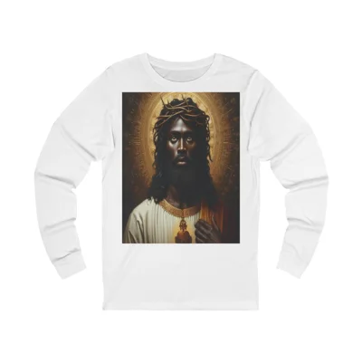 Sacred Heart of Black Jesus Long Sleeve T-Shirt