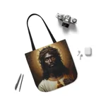Sacred Heart of Black Jesus Shoulder Tote Bag