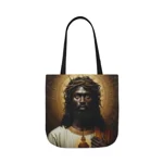 Sacred Heart of Black Jesus Shoulder Tote Bag