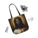 Sacred Heart of Black Jesus Shoulder Tote Bag