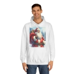 Santa Claus And Sack Of Gifts Watercolour Hoodie