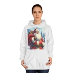 Santa Claus And Sack Of Gifts Watercolour Hoodie